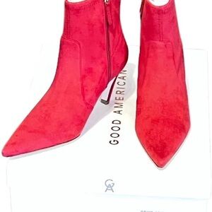 Good American Bold Red Heeled Boots